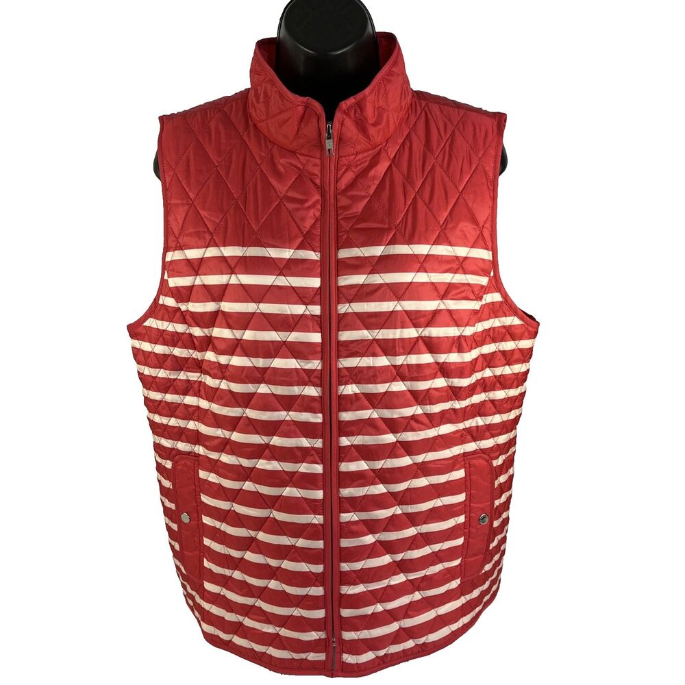 New Women’s Talbots Quilted Full Zip Polyester Vest Jacket Size Large NWT Pink